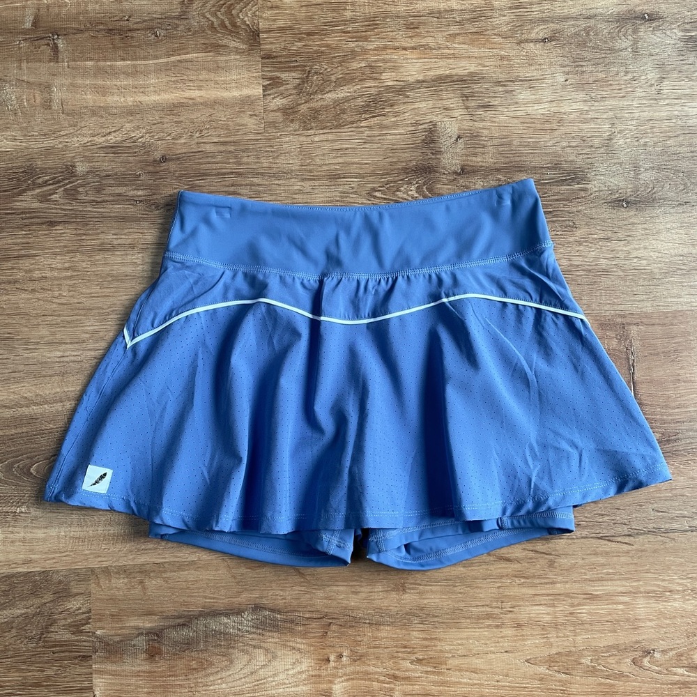 Gypsy Feather Mini Tennis Skort Preppy Schoolgirl Size Large Pickleball Pockets